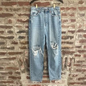 ZARA Ripped Fit Mom Jeans size 28